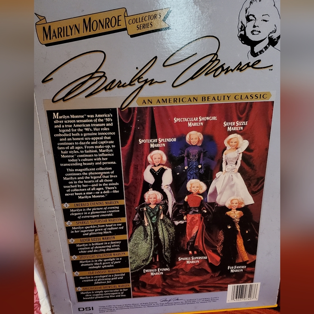 Marilyn Monroe Silver Sizzle Doll 1993 - Picture 3 of 3